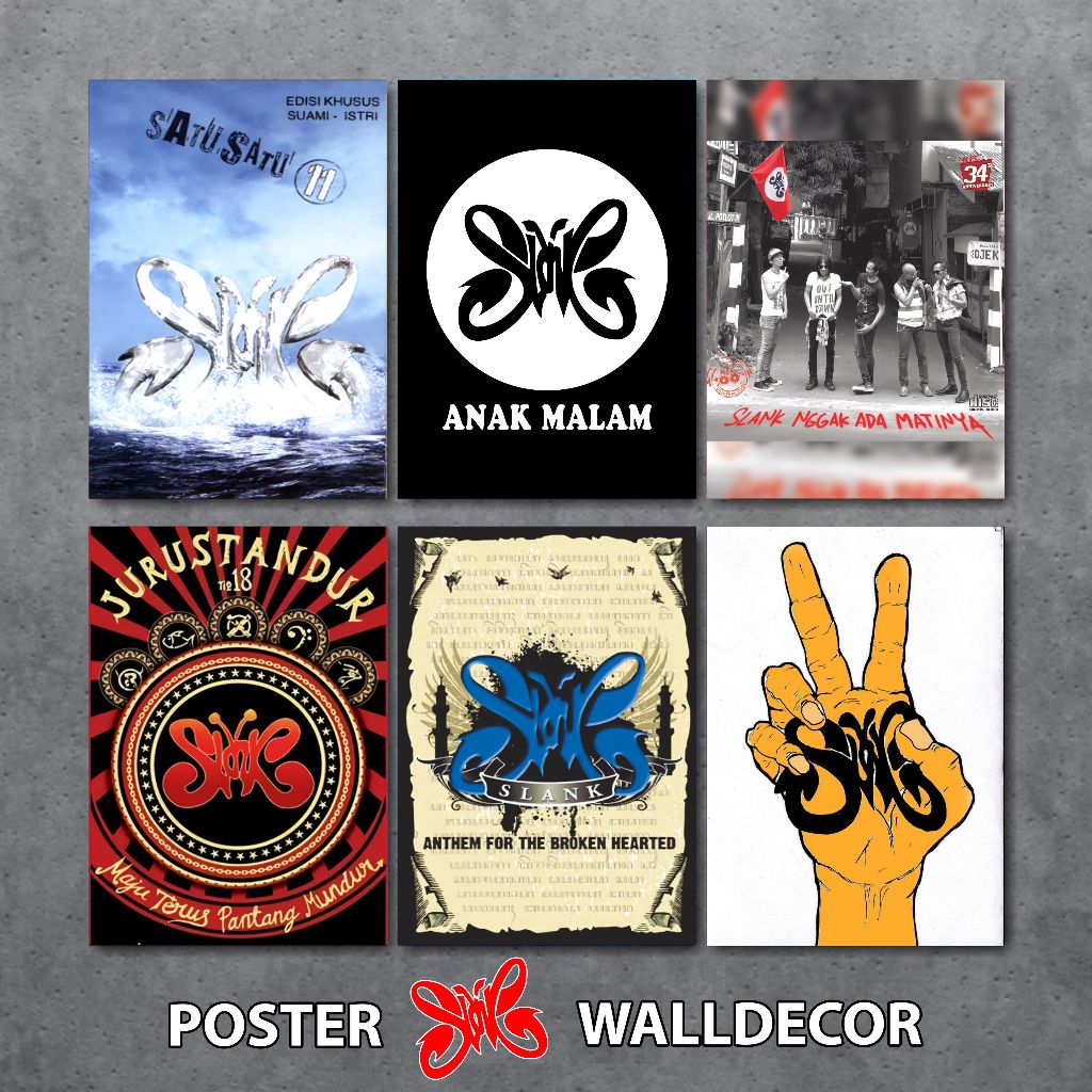 POSTER KAYU SLANK - POSTER BAND SLANK PAJANGAN DINDING RUMAH - Poster dinding band logo Hiasan kamar