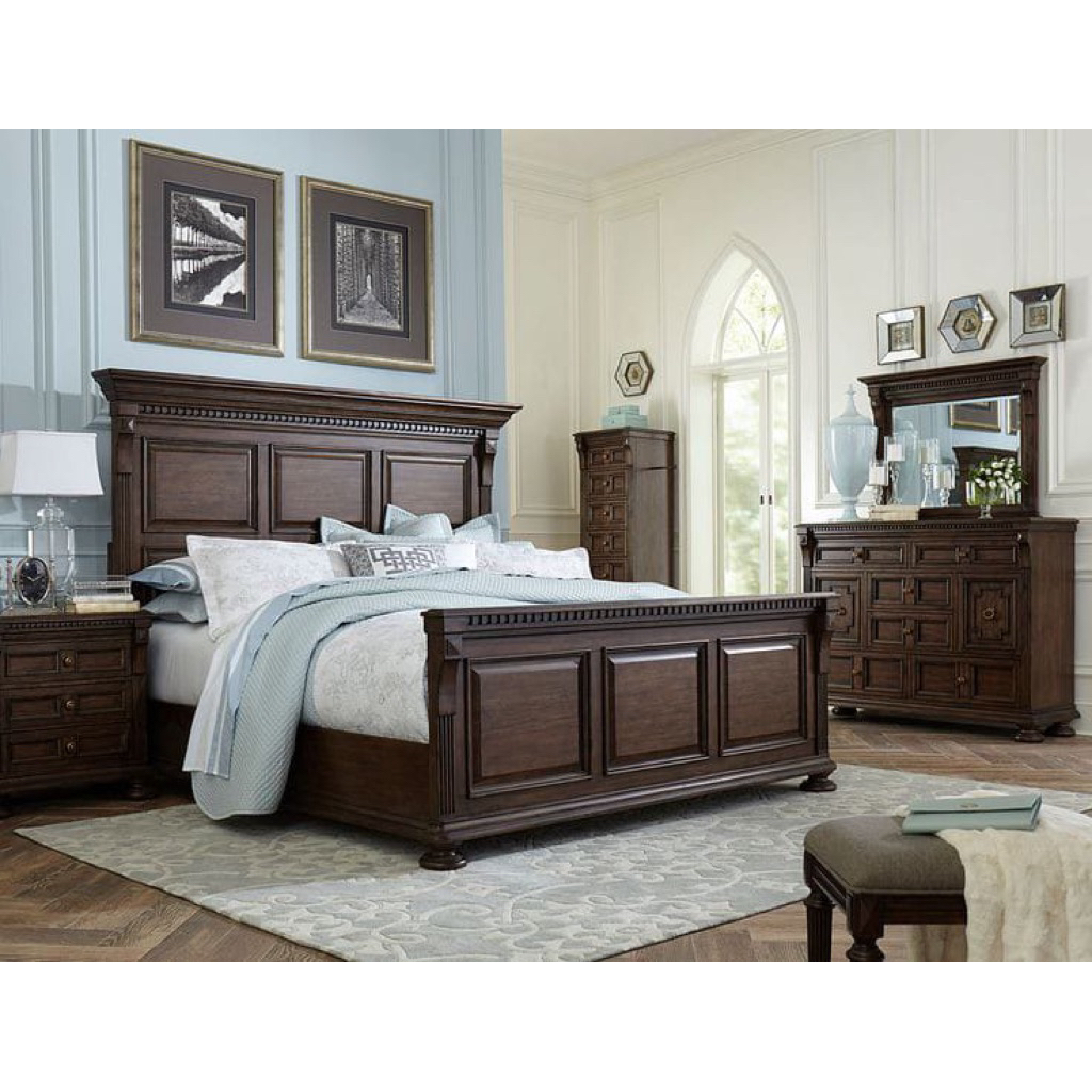 Dipan mewah kayu jati tempat tidur klasik terbaru