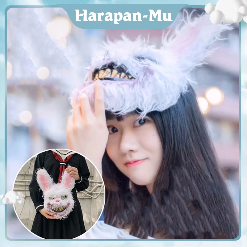 Topeng Kelinci Topeng Hewan Halloween Prank Mask Untuk