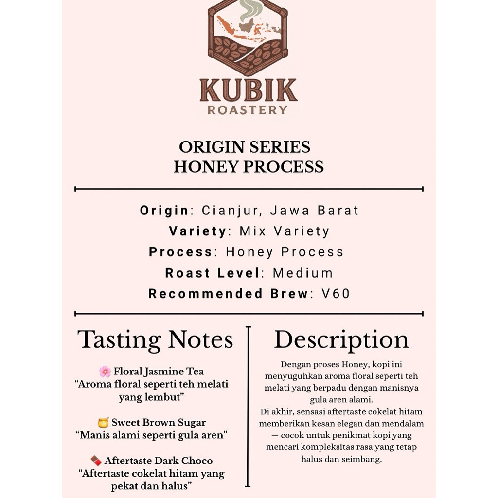 

Biji kopi arabika cianjur honey proses 200gr