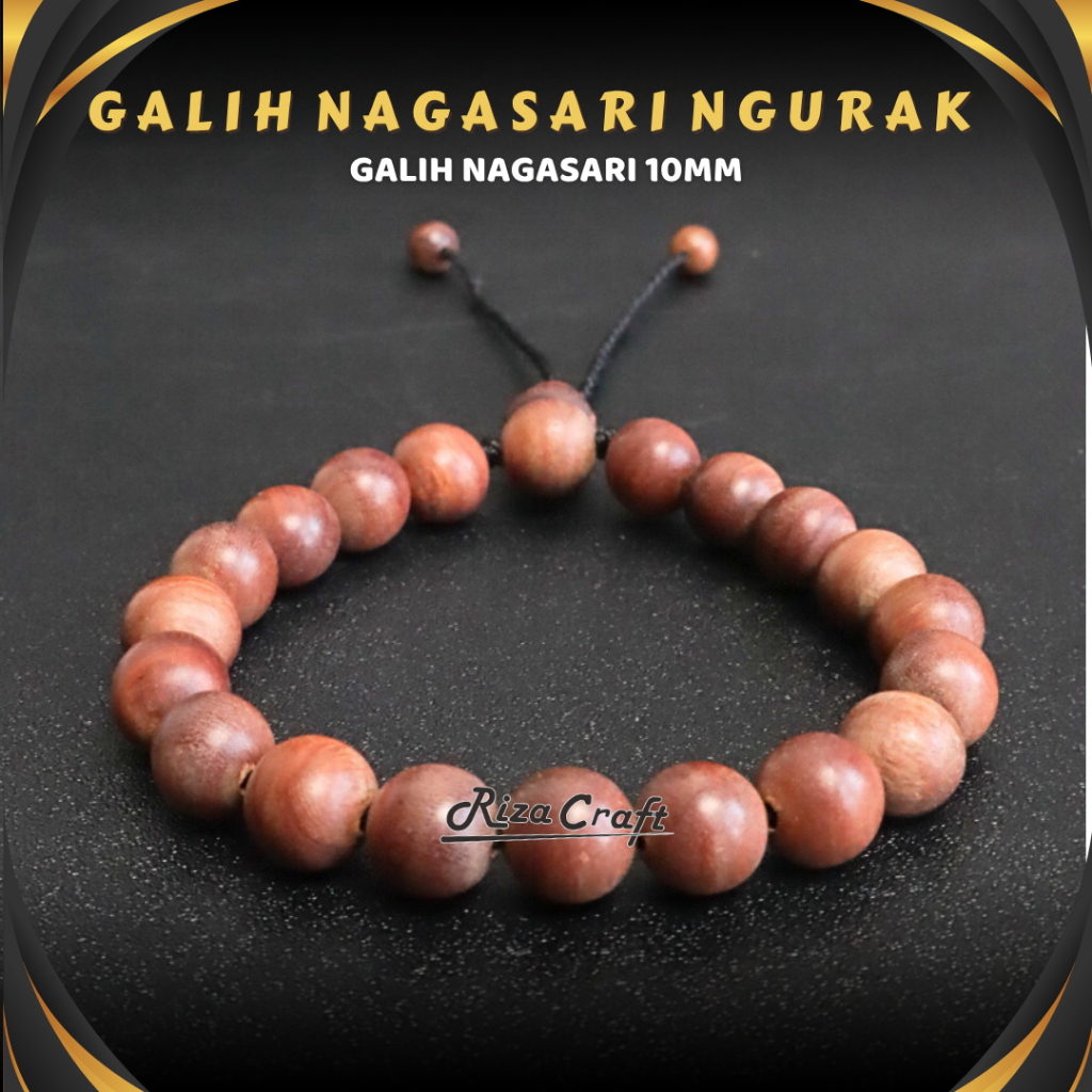 Gelang Galih Kayu Nagasari Nogosari Asli Jumbo 10 mm. Bersertifikat by RIZA CRAFT