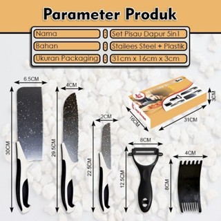 PISAU DAPUR SET 5IN1 MAIFAN PISAU KITCHEN KNIFE SET 5IN1