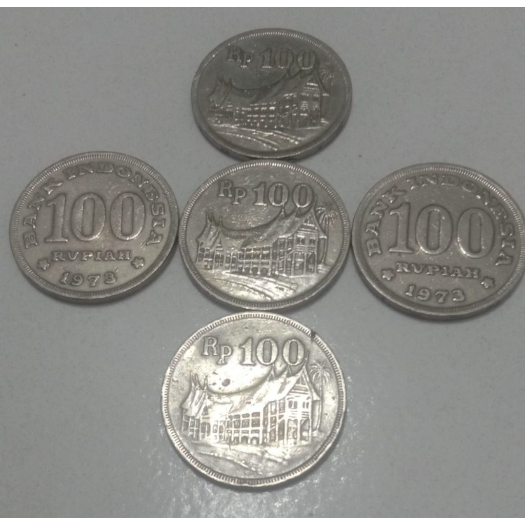 uang koin Rp100 tebal th 1973 kinclong murmer