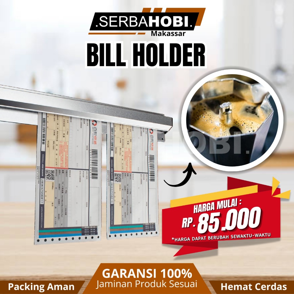 

Bill Holder Tab Grabber / Receipt Holder/ Capitan Nota Stainless / Penjepit Kertas Bon