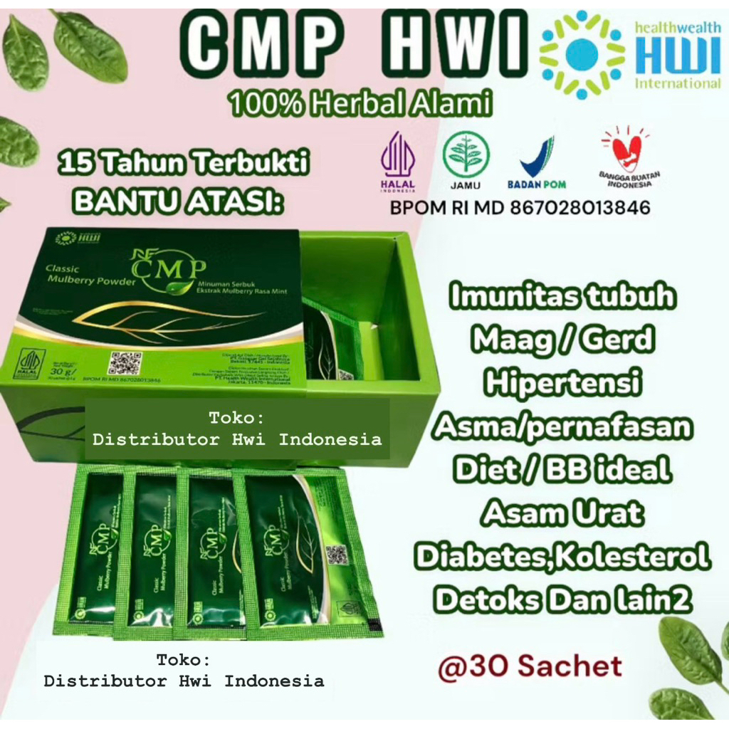NF CMP HWI | NFCMP | CMP HWI Original 100% Asli 30 Sachet / NF CMP Mint Ekstrak Klorofil Minuman Her
