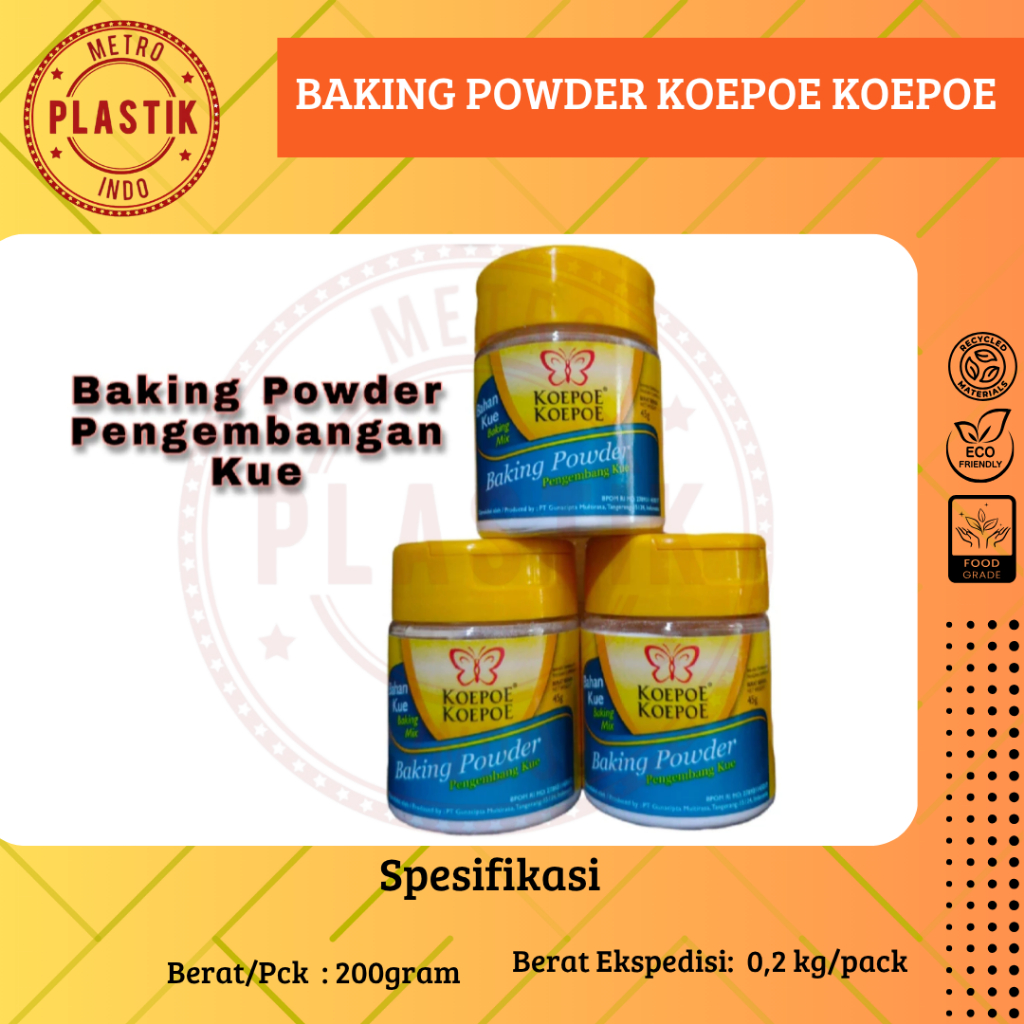 

KOEPOE KOEPOE Soda Kue / Baking Powder / Pengembang Kue / Pengembang Natrium Bikarbonat / Bahan Kue Baking Mix