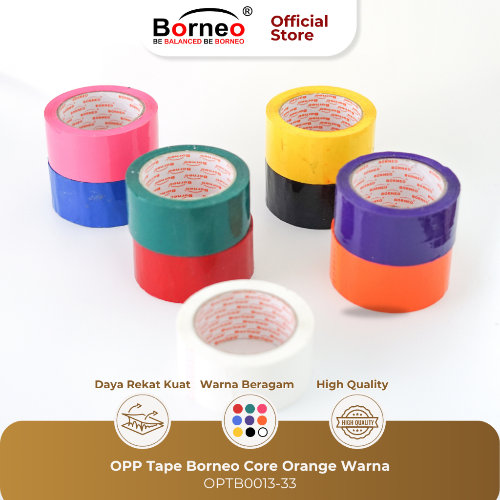 

6 ROLL - Borneo OPP Lakban Warna 48 mm x 90 Yard