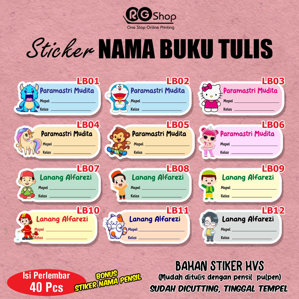 

STIKER NAMA BUKU TULIS / MATA PELAJARAN / STIKER BUKU PELAJARAN