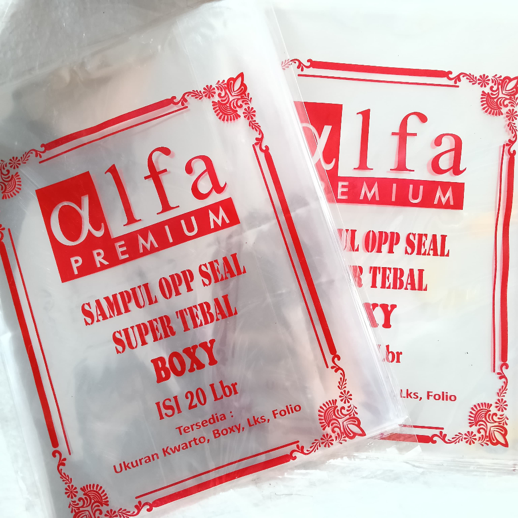 

ALFA 1 PAK SAMPUL PLASTIK ALFA BIG BOSS SUPER TEBAL 20 LEMBAR