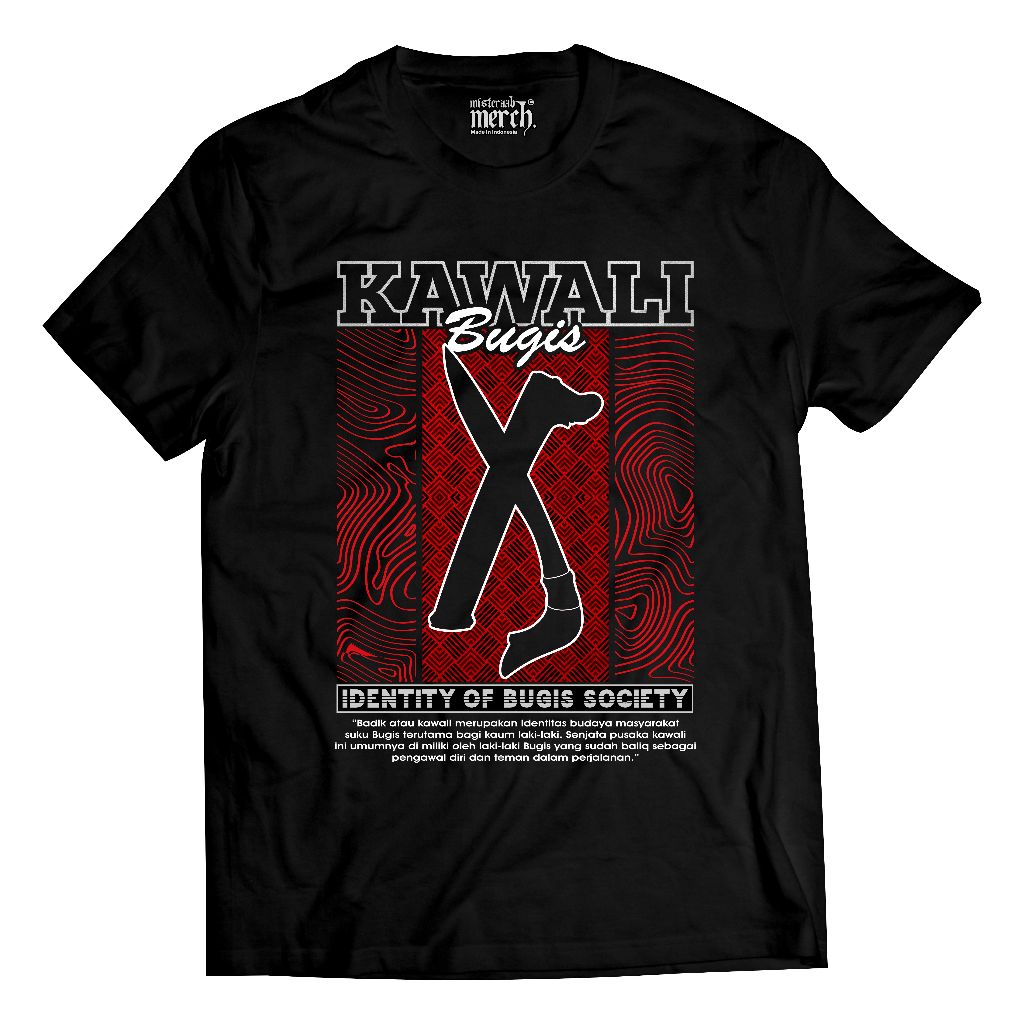 KAOS BUGIS KAWALI IDENTITAS BUGIS COTTON COMBED 24S PREMIUM