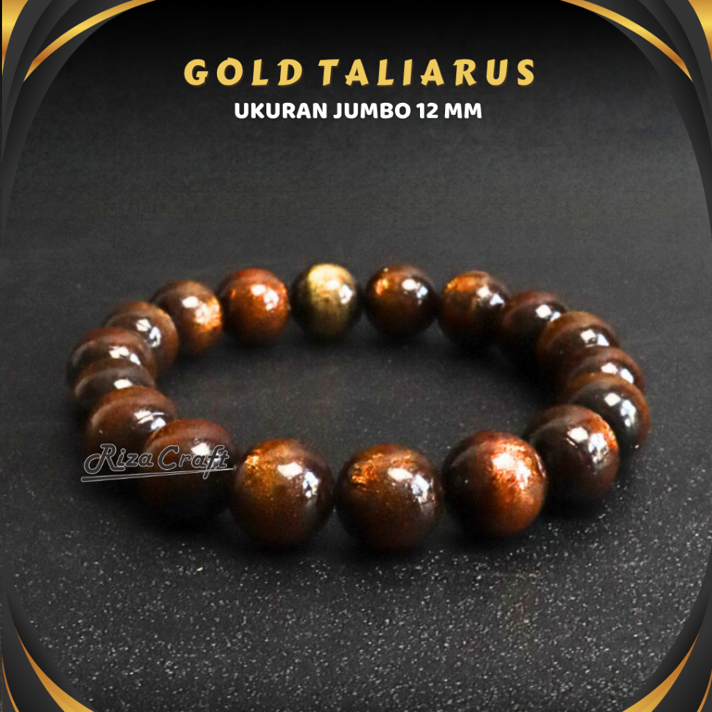 Gelang Natural Kayu Taliarus Tali Arus Akar Bahar Hitam Emas ASLI Original 8mm by RIZACRAFT