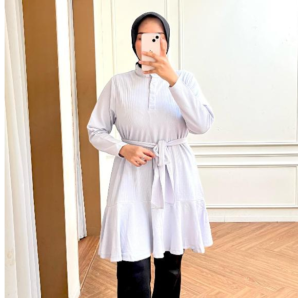 Tunik Knit Wanita Polos - Wafle Uniqlo - Sundaely