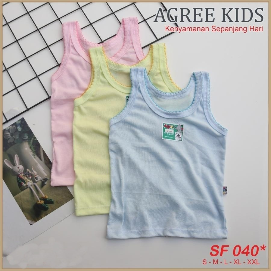 ( 3pc ) Singlet Agree SF 040| Singlet Anak Agree | Kaos Dalam Agree | Kaos Singlet | Kaos Agree Kids