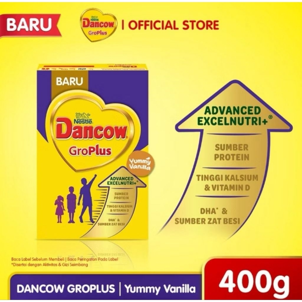 

Dancow groplus 400gr Yummy Vanilla // Untuk usia 1+