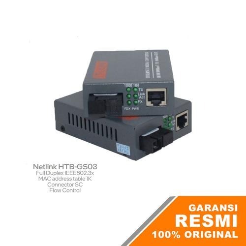 Netlink Htb 3100 / HTB3100 Gigabit 1000 A dan B Media Converter Netlink Gigabit Lan 10/100/1000 To R
