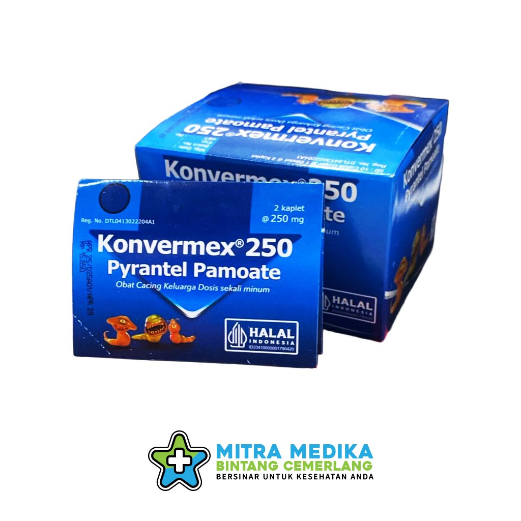 KONVERMEX 250 PYRANTEL PAMOATE OBAT CACING TABLET (1 KOTAK)