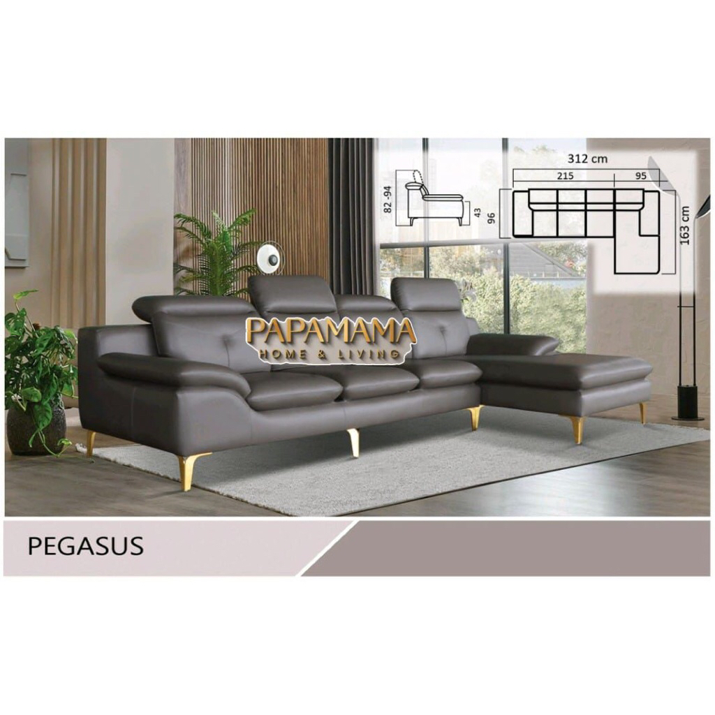 Sectional Sofa Modis Pegasus - Sofa L Panjang 312cm - Sofa Tamu Bergaransi - Medan