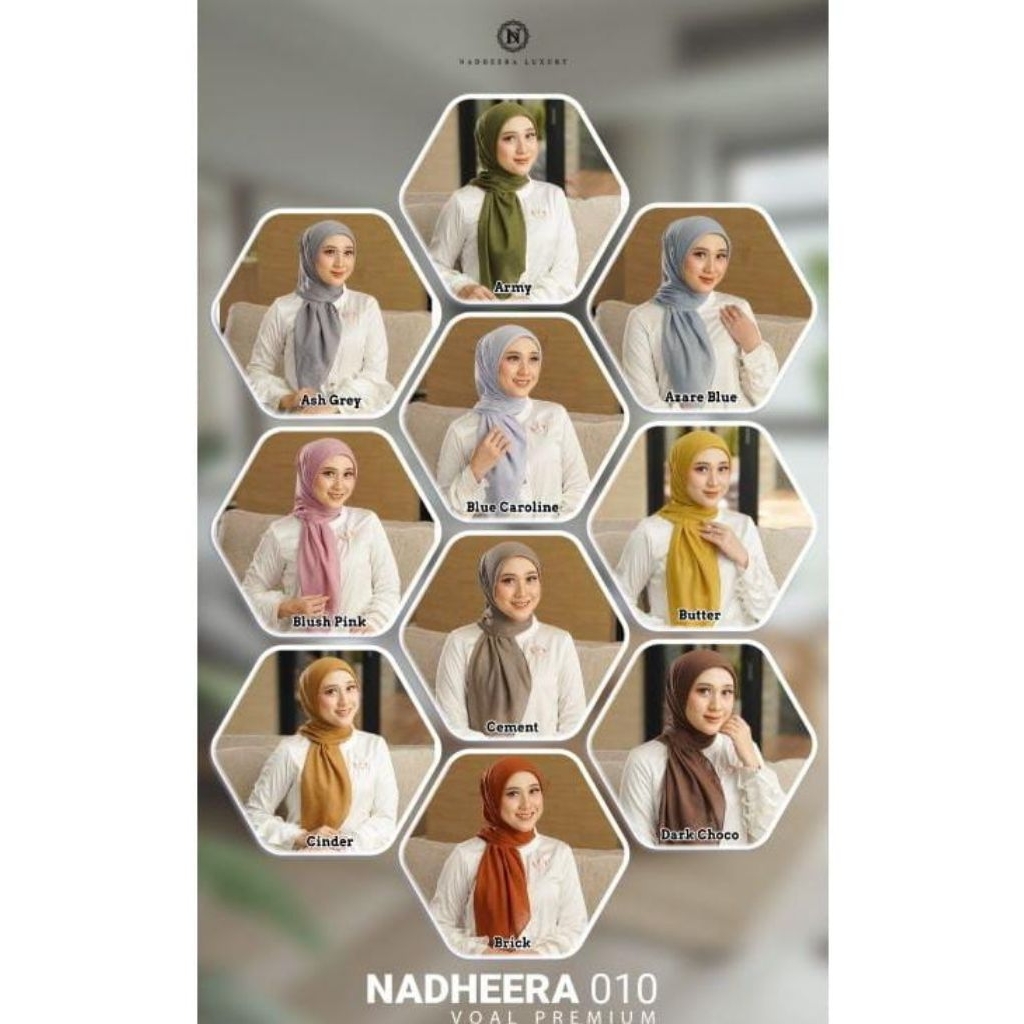 [HB] -READY GD|NADHEERA VOAL 010 VOAL PREMIUM| HIJAB NADHEERA TERBARU 2025 | HIJAB DEWASA KEKINIAN|V