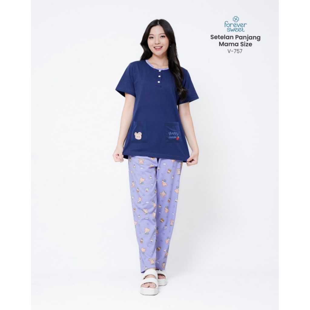 RB1 baju tidur piyama forever sweet mama size tangan pendek celana panjang CP