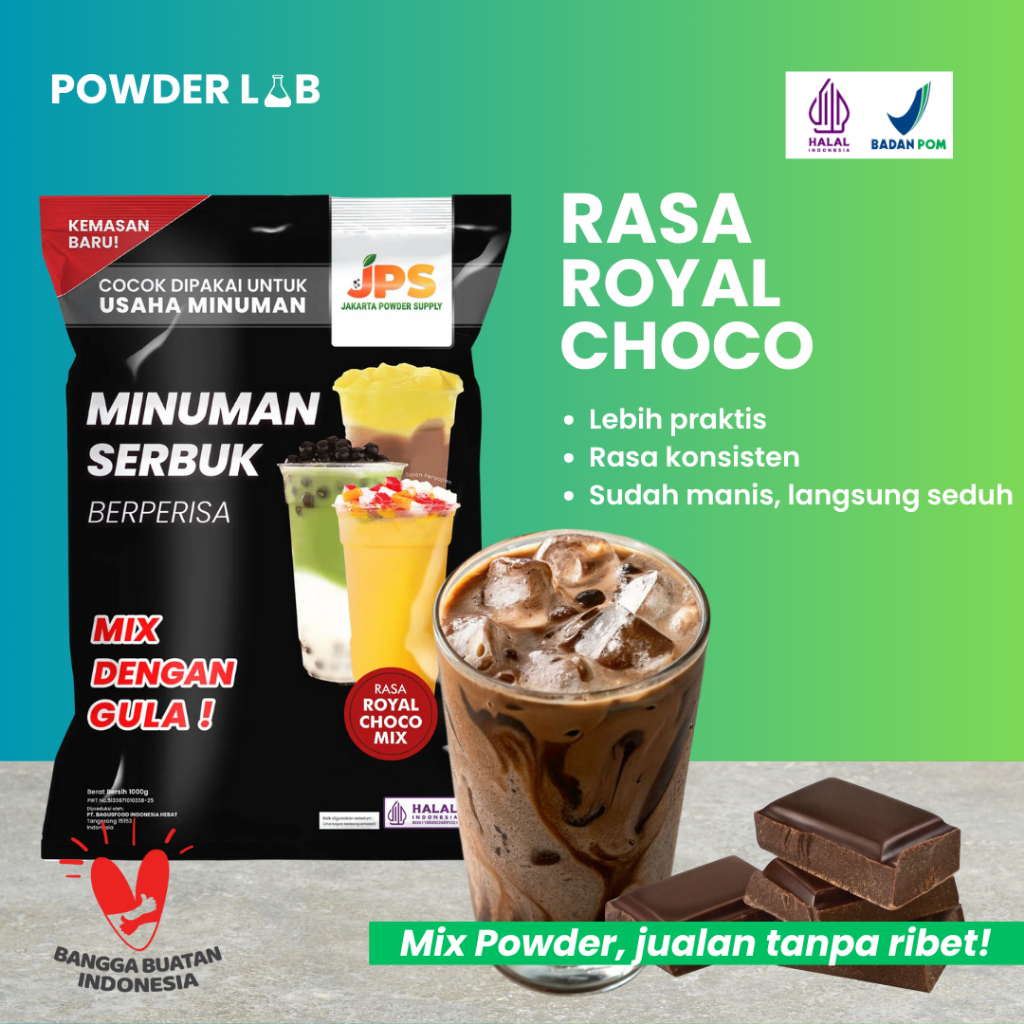 

Bubuk Minuman JPS Rasa Royal Choco Mix 1 KG - Powder Drink Premium Mix