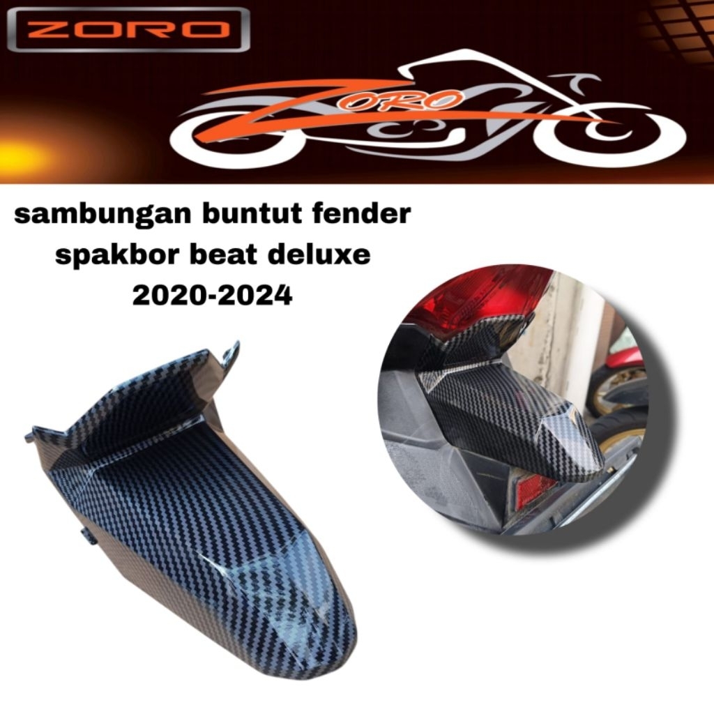 COVER TUTUP SAMBUNGAN SPAKBOR BELAKANG BEAT DELUXE 2020-2024 CARBON ZORO