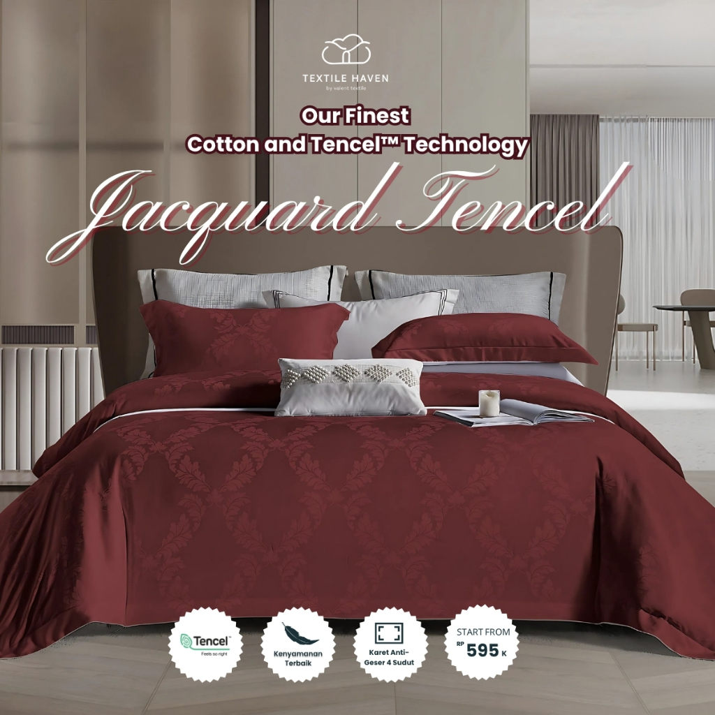 Sprei dan BedCover Jacquard Sutra Serat Bamboo Original 80s | Sprei KingKoil Sutra Emboss tinggi 40