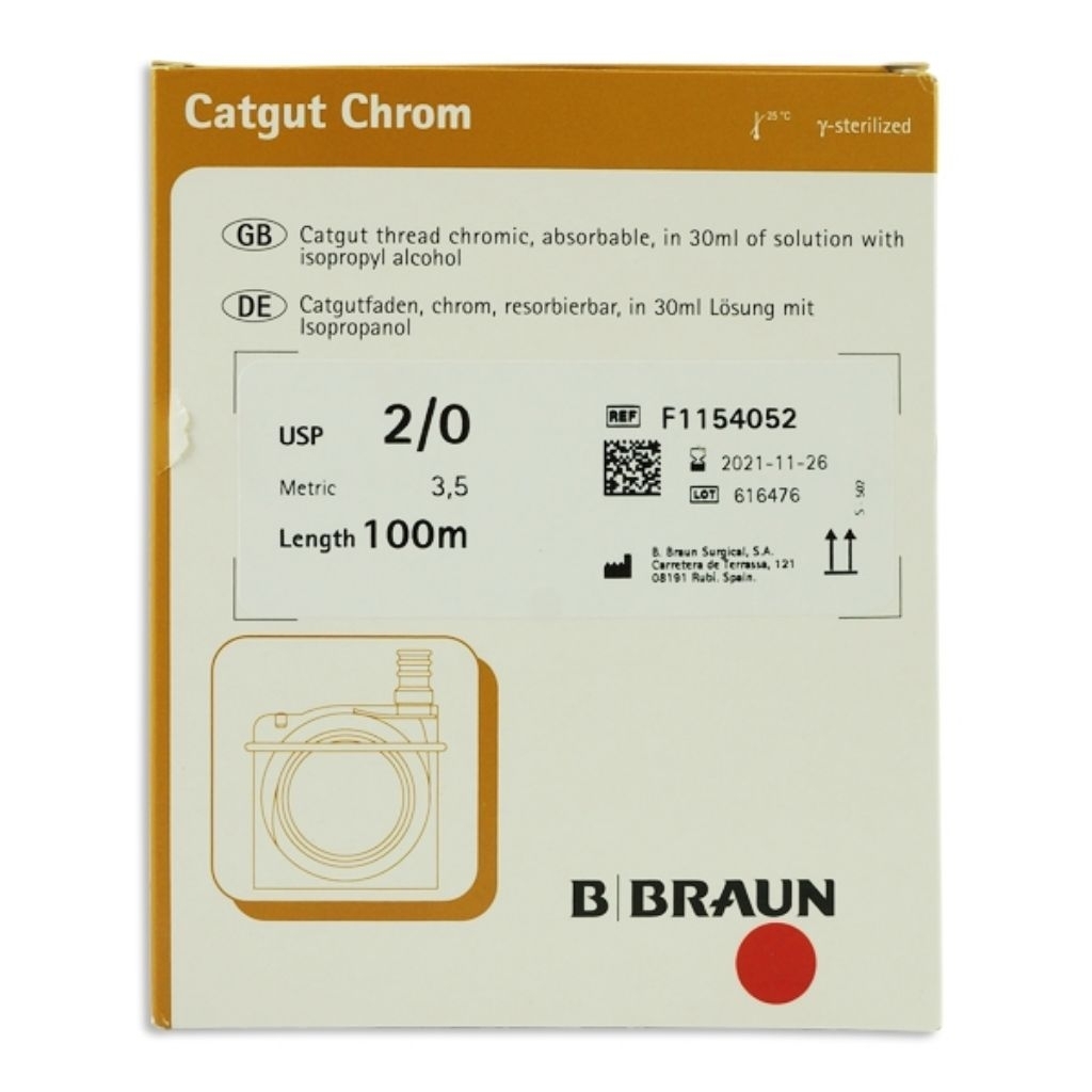 benang catgut chromic roll b braun 2/0 - 3/0 - 0 - 1- 2