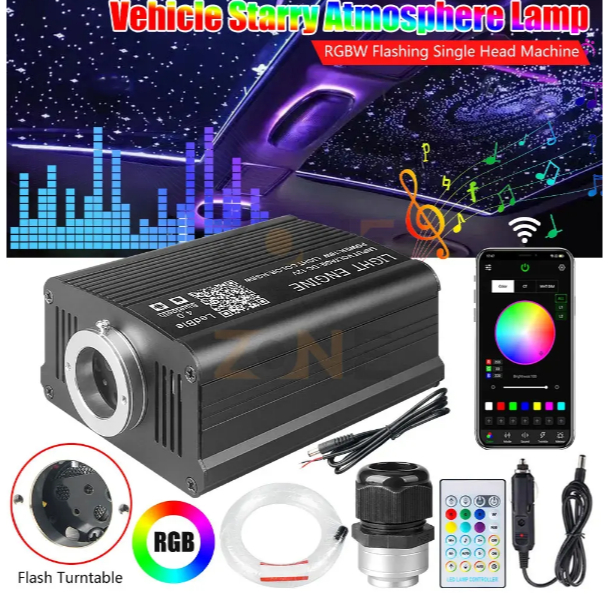 Lampu Fiber Optik LED 16W RGBW Fiber Optic Ceiling Light Engine Lampu Serat Optik Cahaya Bintang Unt