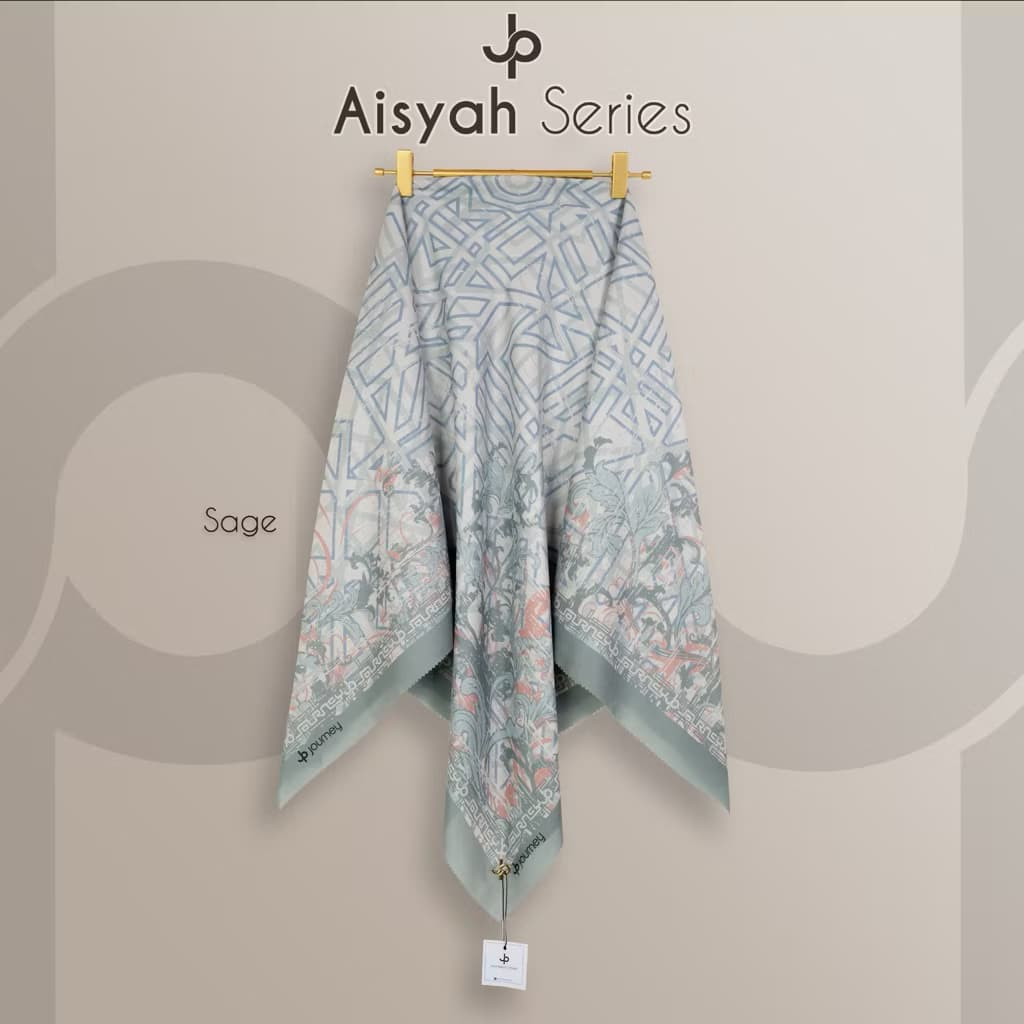 JOURNEY AISYAH SERIES HIJAB MOTIF SEGIEMPAT ORI BY JOURNEY SCARVES