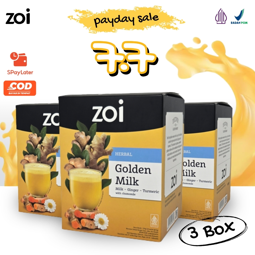 

[BEST SELLER] ZOi Golden Milk Susu Herbal Susu Sehat Susu Kambing, Jahe Dan Kunyit - Susu Kambing Etawa Isi 30 Sachet