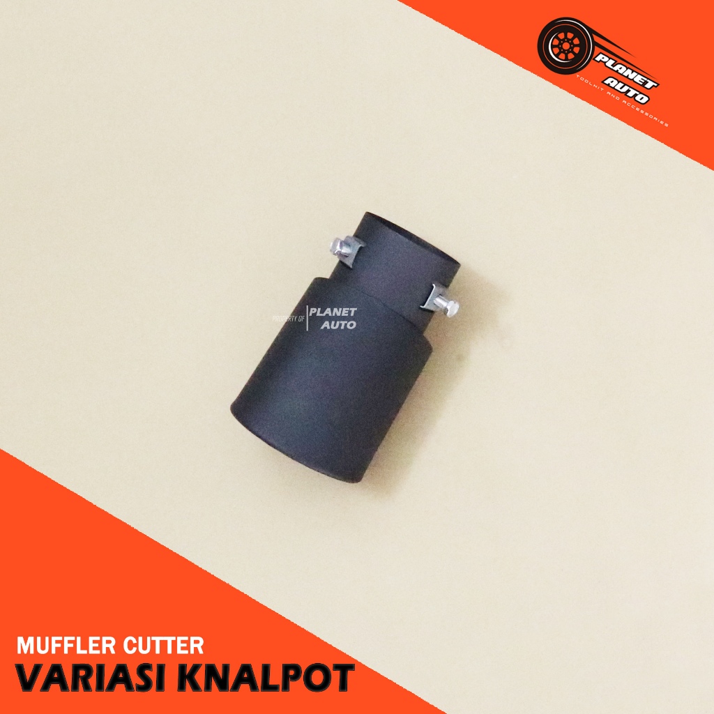 Muffler Cutter Ujung Knalpot Mobil Model Lengkung Warna Hitam Doff