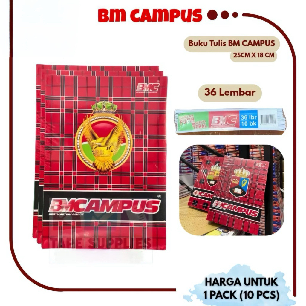 

Buku Tulis BMCampus Besar 36 Lembar 1pack isi 10pcs Cod