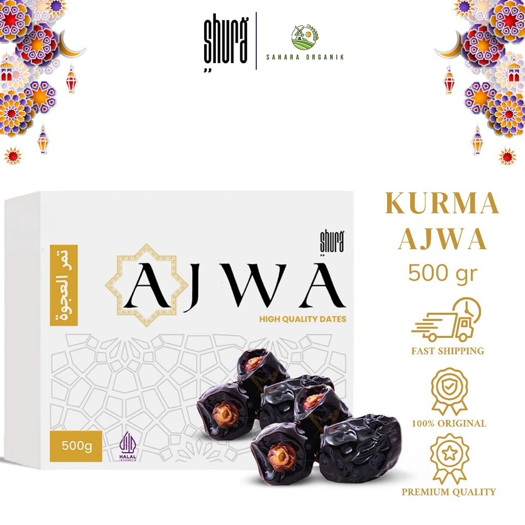 

Shura Kurma Ajwa 500gr Kurma Nabi Premium Kemasan Box