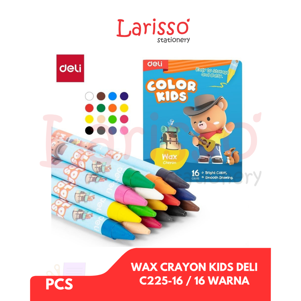 

DELI – WAX CRAYON KIDS DELI C225 - 16 - 16 WARNA - Pcs