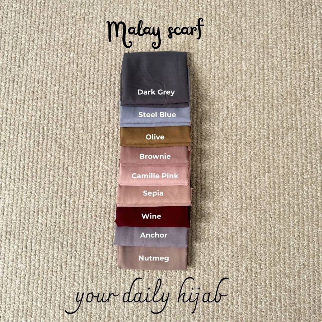 AILA HIJAB-MALAY SCARF (hijab segiempat 2  oval jumbo 130 cm pollycotton premium jahit gulung kerudu