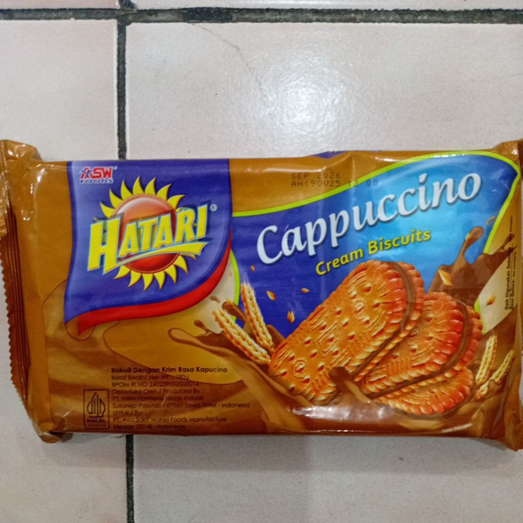 

Hatari Cappuccino Cream Biscuits 190gr 1 Bungkus