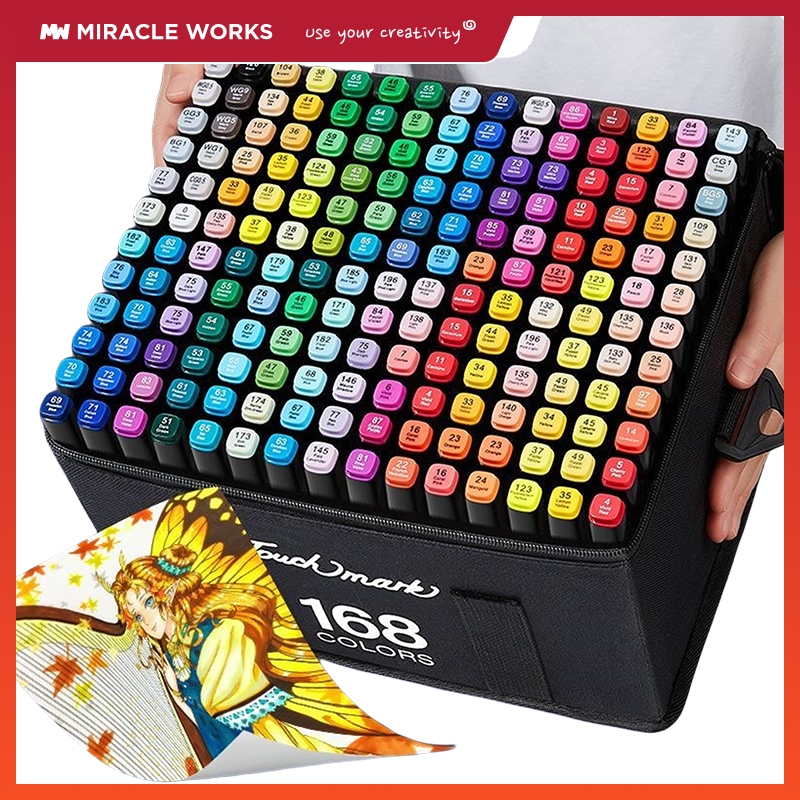 

MW Spidol Warna Warni 1 Set Sketch Marker 2 Tip Touch Marker 24/48/60/80/100/120/168 Warna