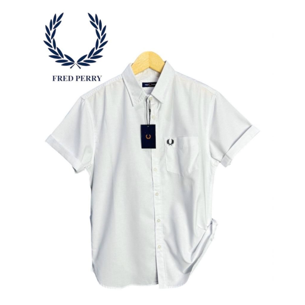 kemeja pria lengan pendek fredperry premium/slimfit