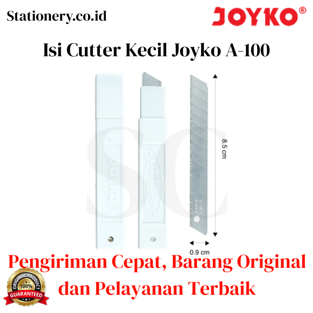 

Isi Cutter Kecil Joyko A-100 / Refill Kater Kecil A100 / Isi Ulang Pisau Potong Kertas / Cutter Blade