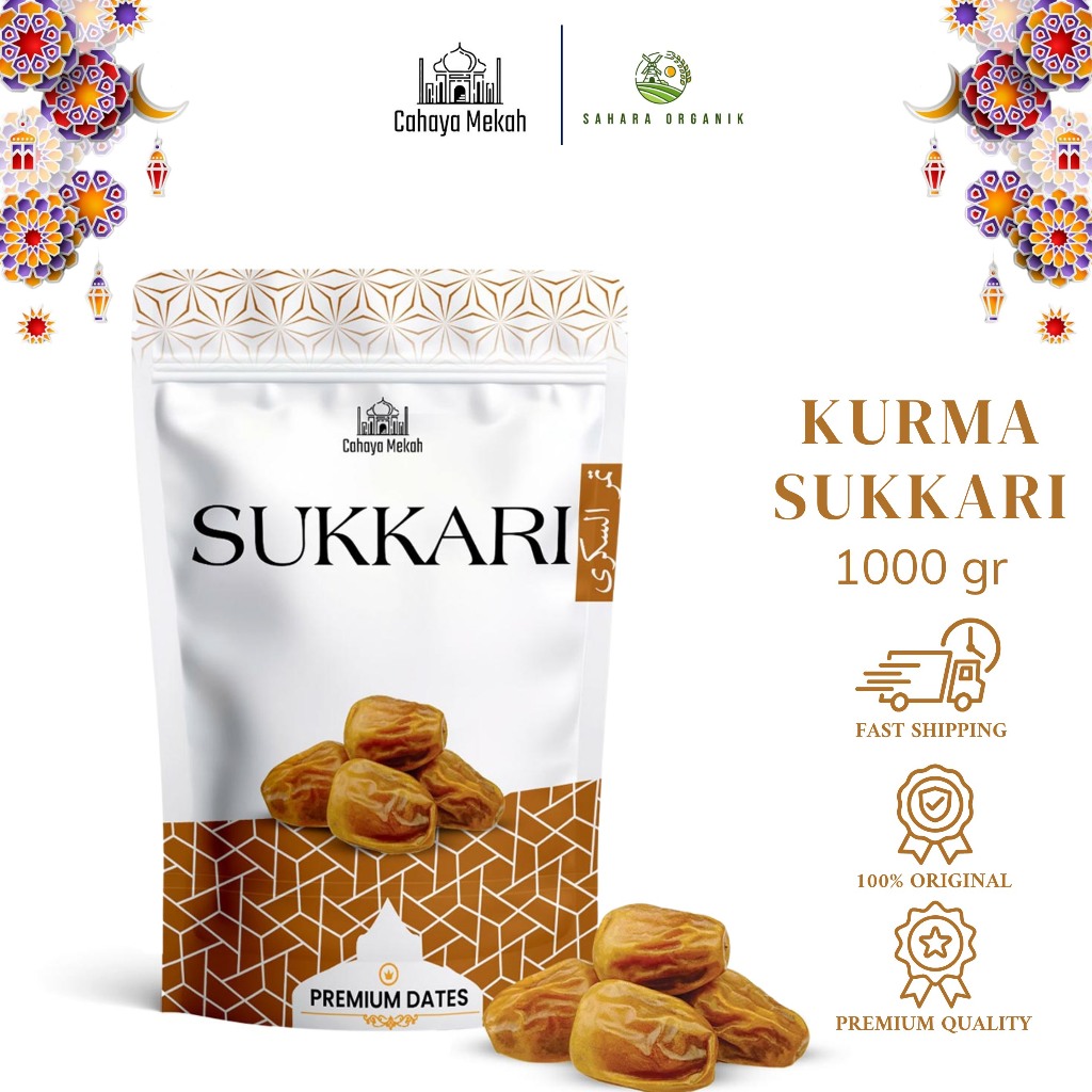 

Cahaya Mekah Kurma Sukkari 1 Kg Manis Alami Sukari Kurma Raja