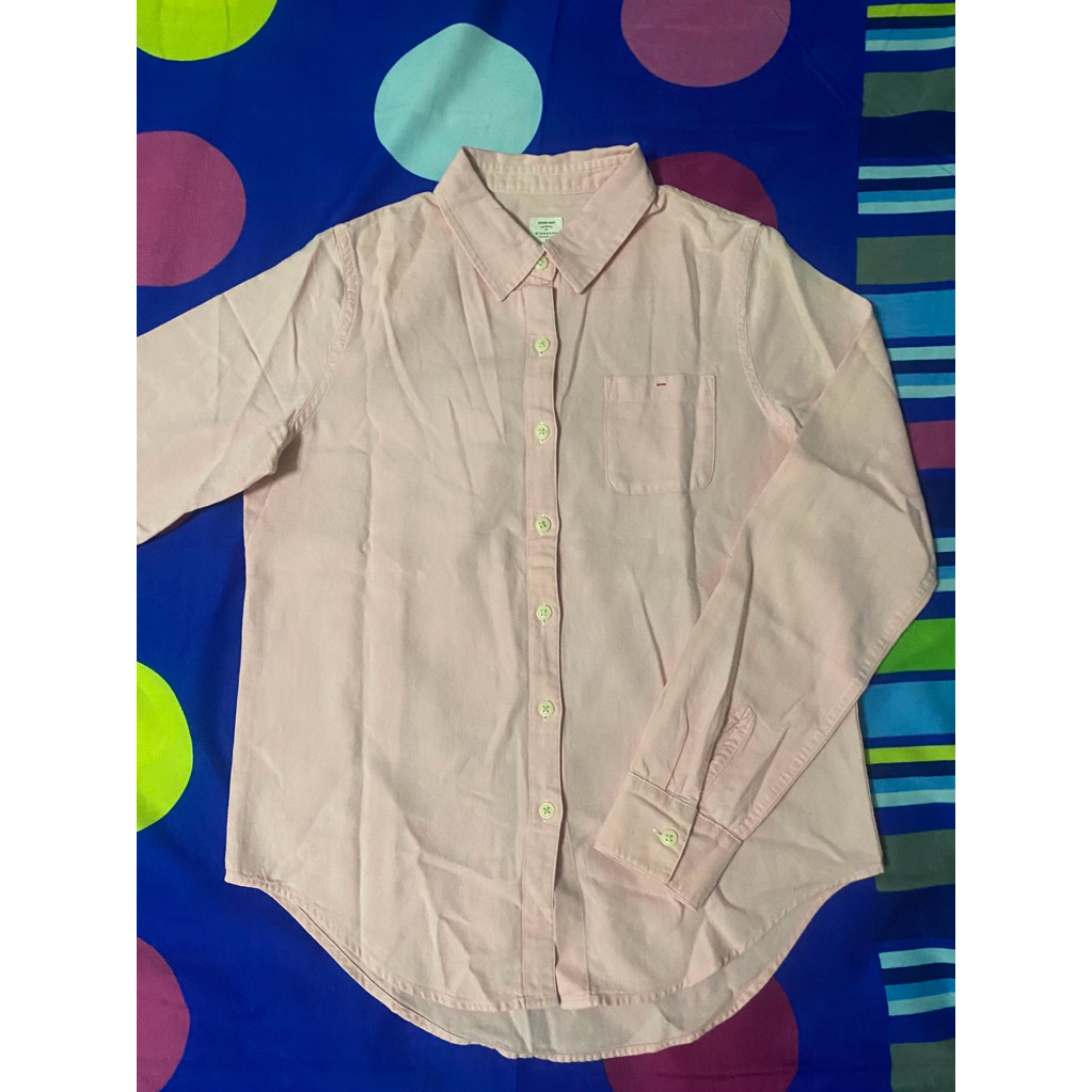 kemeja giordano pink soft