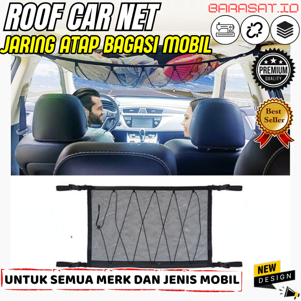 Sarung Jala Bagasi Atap Dalam Mobil Car Net Portable Flexible Storage Tambahan Universal