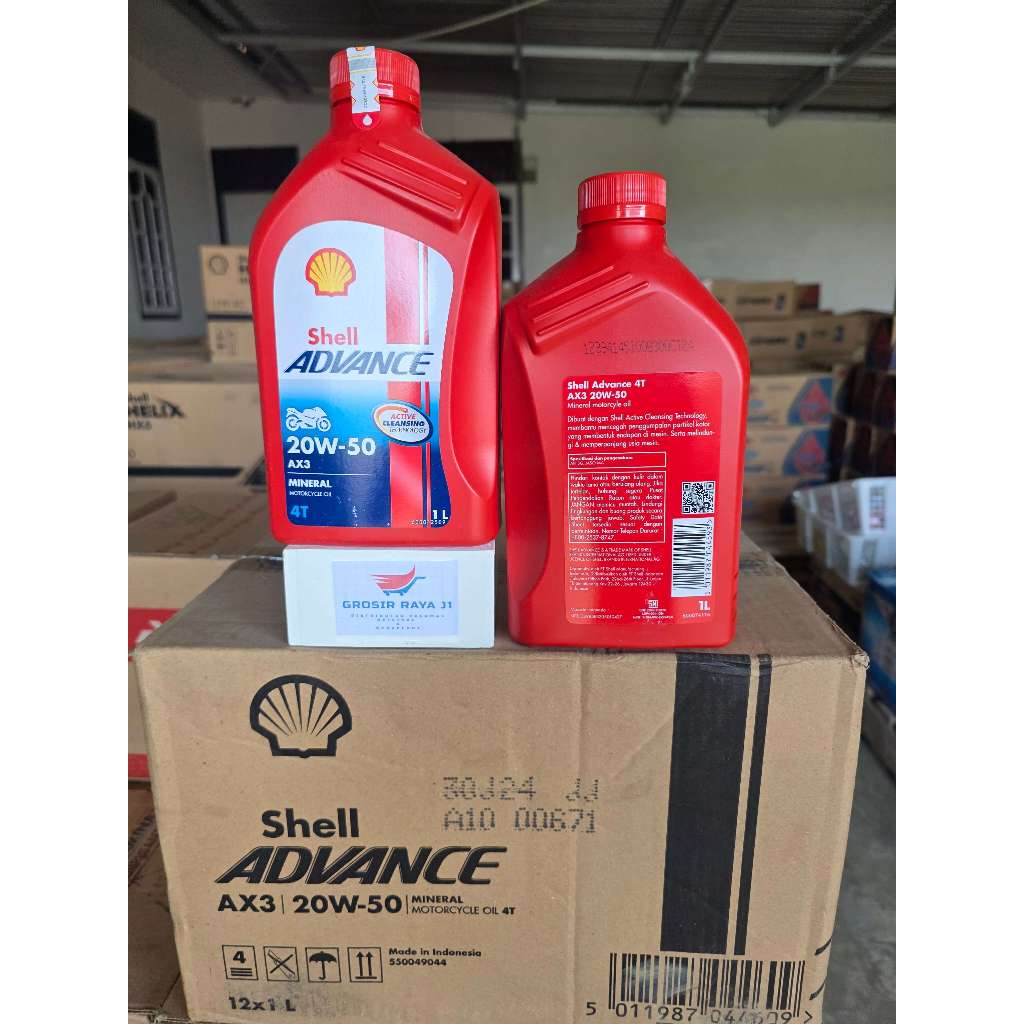 Shell Advance Ax3 20W-50 Oli Mesin Motor 1 Liter | 100% Original