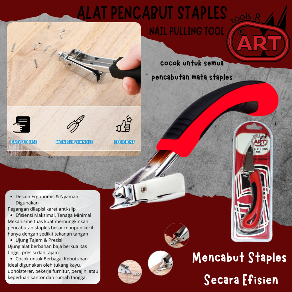 

Alat Pencabut Staples Stapler Remover Pembuka Pelepas Steples Nail Pulling Tools Alat Congkelan isi Staple Gun Tembak Jok Kulit Kardus ART