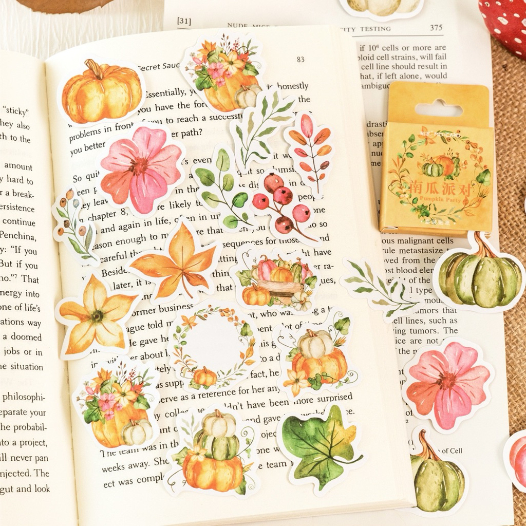 

[B940] Stiker kotak Momo labu menari fantasi dongeng tanaman bunga dekorasi cangkir air buku panduan stiker dekorasi DIY