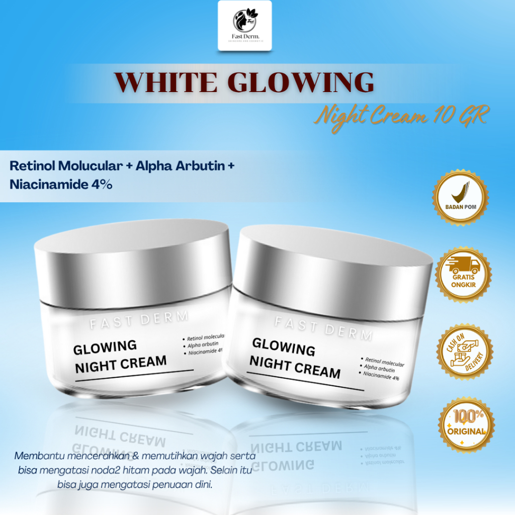 FAST DERM GLOWING NIGHT CREAM NEW 10 GR