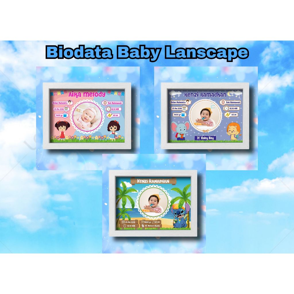 Biodata Bayi kekinian/ cetak foto biodata baby/ biodata baby/ desain biodata baby