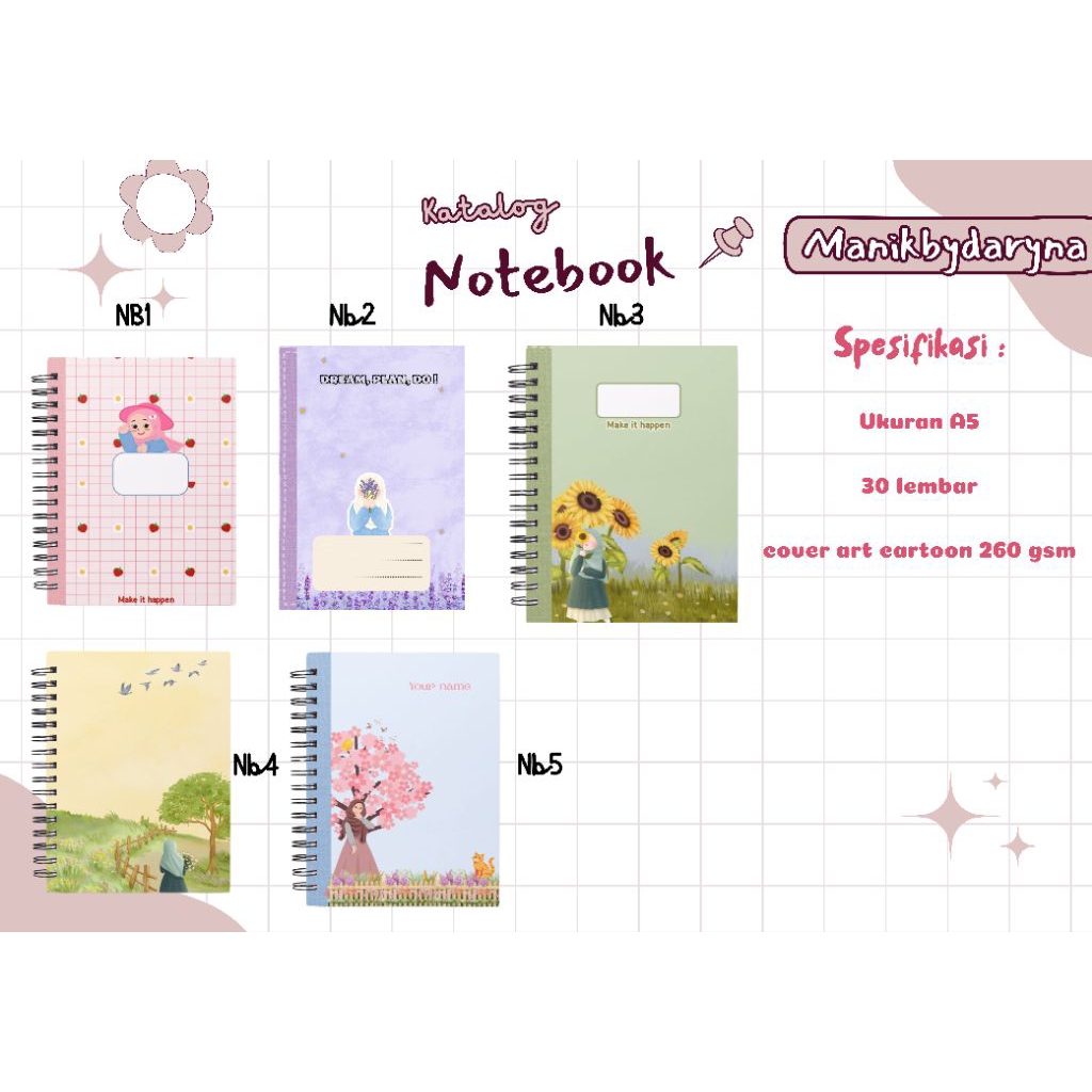 

NOTEBOOK UKURAN A5 | BISA CUSTOM NAMA | ISI 30 HALAMAN