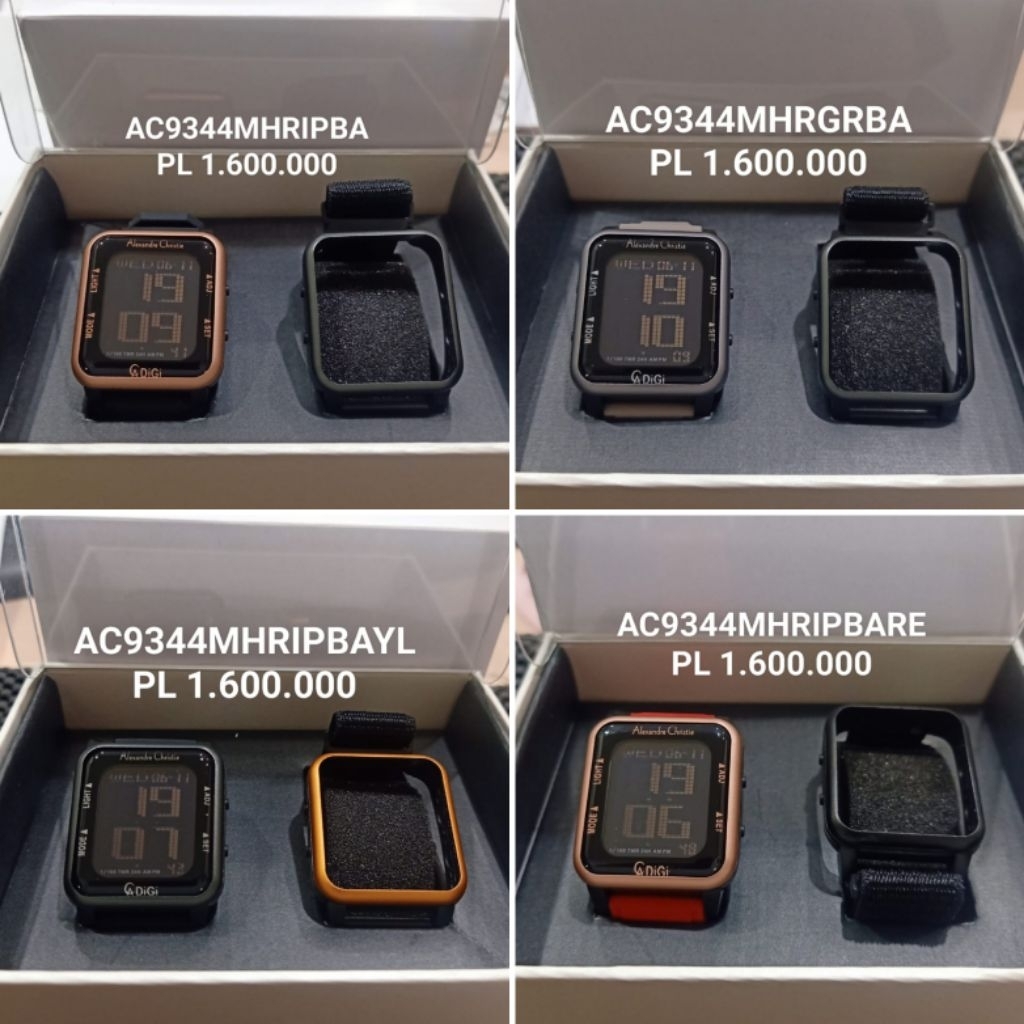 Jam Alexandre Christie Wanita Digital AC 9344 MH Sepaket+ Strap Canvas Original