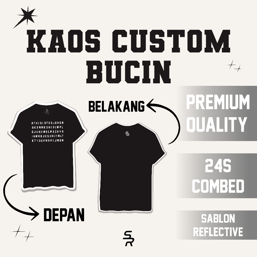 Kaos Custom Bucin Reflektif Hitam / Kaos Bucin Reflektif Viral Custom Teks / Kaos Bucin Reflektif Vi